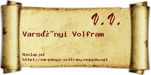 Varsányi Volfram névjegykártya